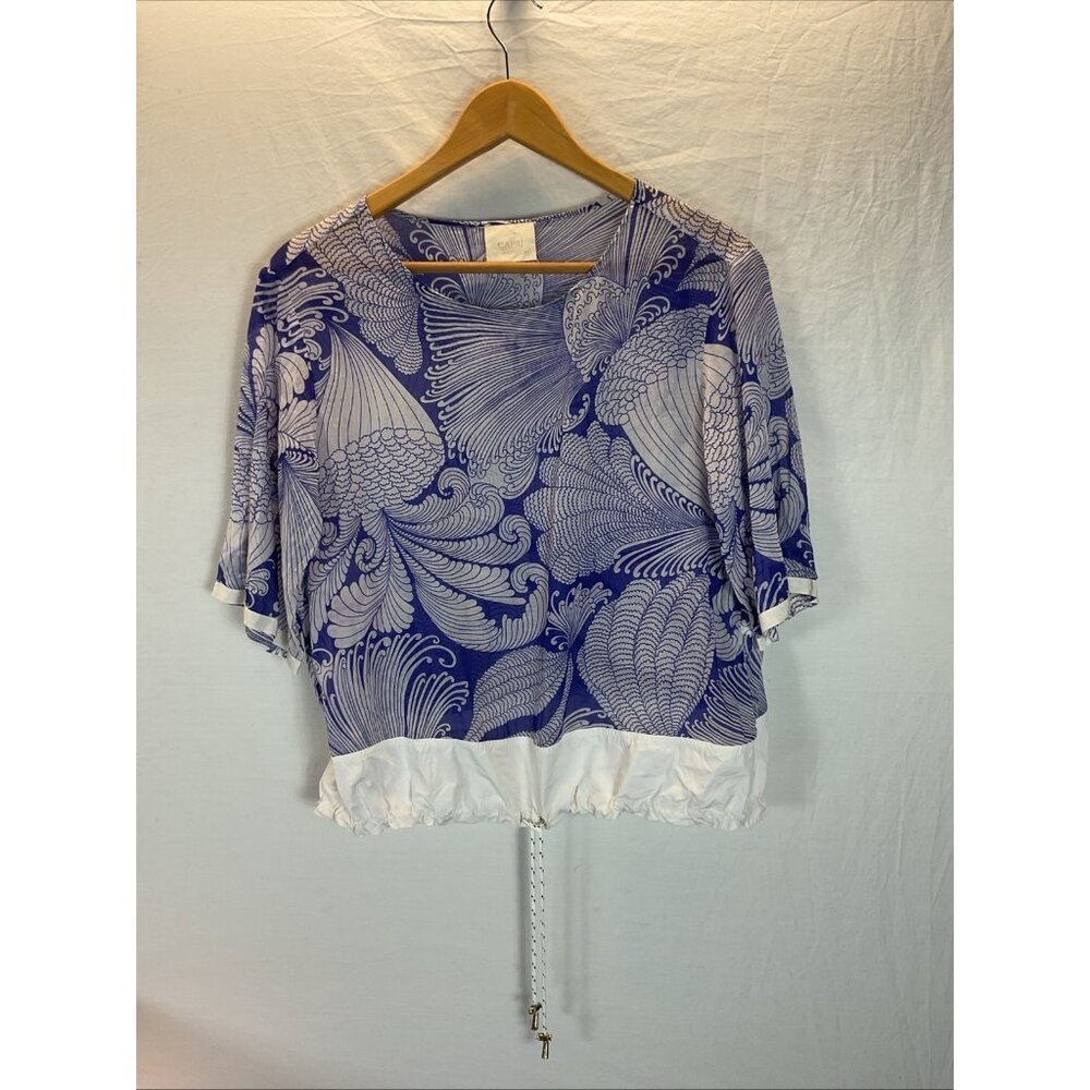 Capri Made in Italy Size 42 Us Womens‎ L Cotton Beach Top Nautical Sheer